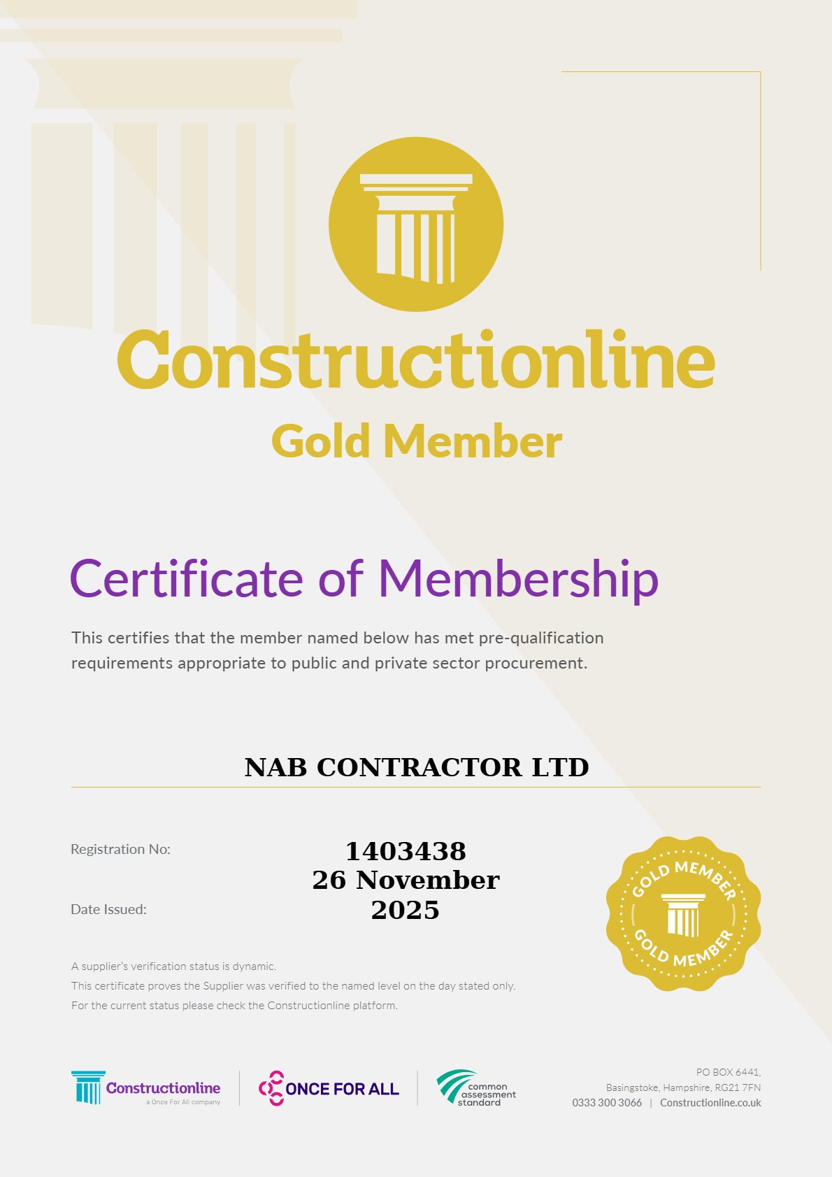 Constructionline Gold