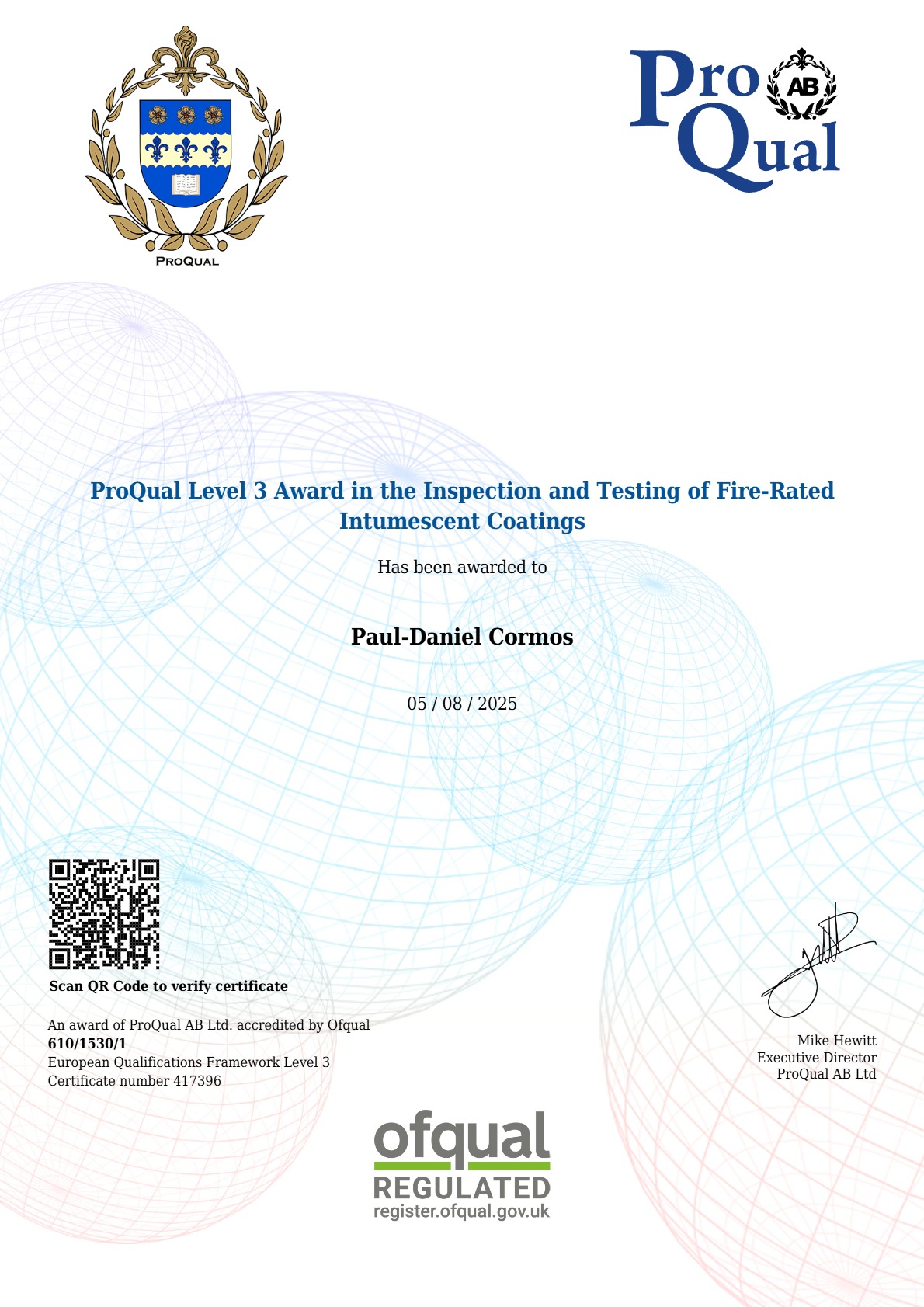 Paul Cormos CSCS certification photo 1